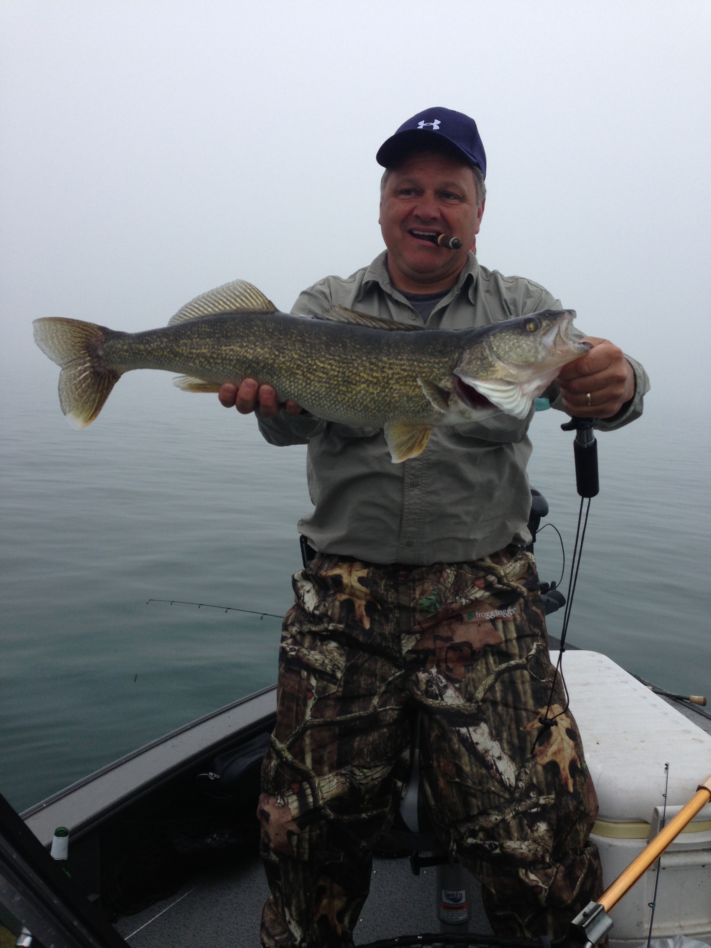 A bonus walleye while fishing for Lake Erie trophy smallmouth bass 